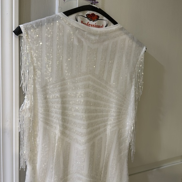 Superdown Carly Fringe Mini Dress in White - Picture 7 of 11